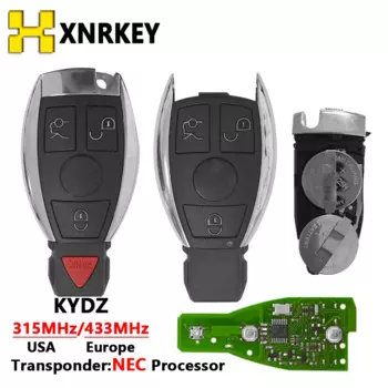 Пульт дистанционного управления XNRKEY 3/4 для автомобилей Mercedes Benz C E S Class CLS W204 W202 W212 W211 W203 W205 NEC Chip 315/433 МГц (2 аккумулятора