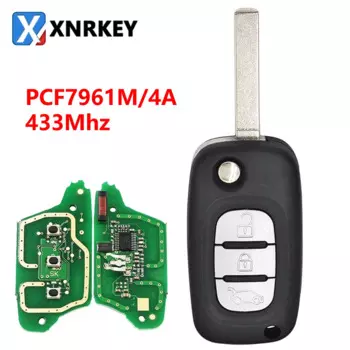 XNRKEY 3-кнопочный автомобильный Выкидной дистанционный ключ PCF7961M/4A чип 433 МГц для Mercedes Benz Smart Fortwo 453 Forfour 2015-2017 Автомобильный ключ