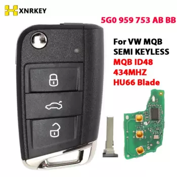 XNRKEY 5G0 959 753 AB BB сменный Автомобильный Дистанционный ключ для VW Skoda MQB VII Golf MK7 2017 Touran Polo Tiguan 434 МГц ID48 чип