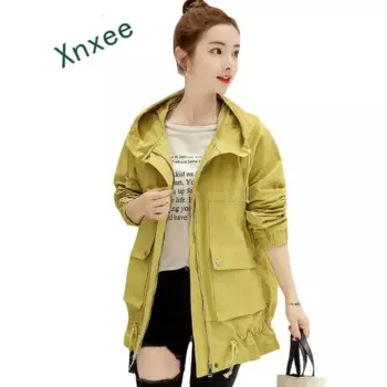 Xnxee Женская ветровка 2019 весна осень новая Корейская Студенческая Свободная рубашка элегантное женское пальто однотонная Одежда большого размера