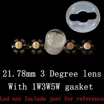 XPE2XPG2 XML5050 XHP50/70 7070 1W3W5W 3030 3535 Светодиодный объектив Оптические Epileds Semileds для точечного фонарика DIY 21,78 мм 3 градуса