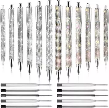 XRHYY Шариковые ручки со стразами 12 шт.