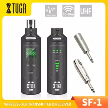 XTUGA SF-1 UHF профессиональный микрофон беспроводной конвертер XLR перезаряжаемый передатчик приемник для динамического/конденсаторного микрофона