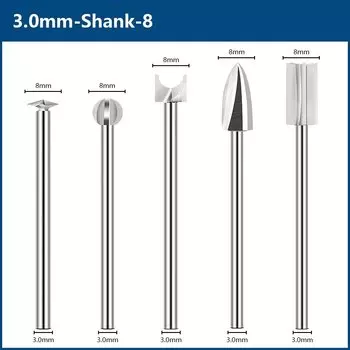 XUCHUAN 5 шт./комплект гравировочное сверло для резьбы по дереву хвостовик 2,35/3/6 мм электрические вращающиеся инструменты Dremel фреза для деревообработки