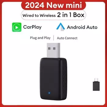 XUDA 2in1 Проводной к беспроводному адаптеру CarPlay Android Auto для OEM автомобильной стереосистемы с USB Plug and Play