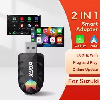 Xuda Mini 2-в-1 Беспроводной Автомобильный Адаптер Для Android С Красочной Подсветкой