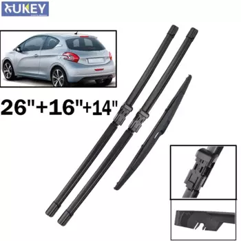 Xukey RHD LHD передние и задние щетки стеклоочистителя для Peugeot 208 2012 2013 2014 2015 2016 2017, стеклоочистители, автомобильные аксессуары, резина