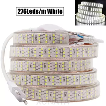 XUNATA 276LED/м трёхрядная светодиодная лента 220В для домашнего декора