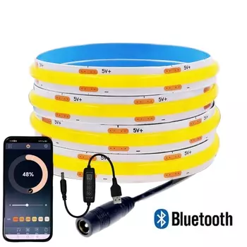 XUNATA USB COB светодиодная лента 5В теплый белый 320LEDs/м