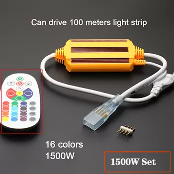 XUNATA Водонепроницаемый RGB контроллер для светодиодной ленты 220В 24Key 1500Вт/2000Вт