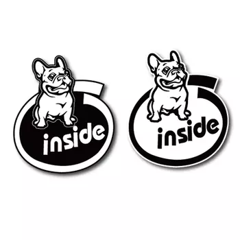 XY 2 шт. Французский бульдог внутри собака на борту Грузовик Авто Наклейка на двигатель наклейки