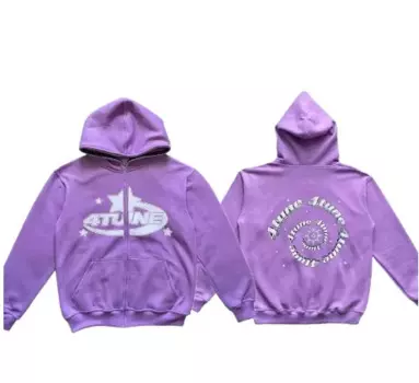 Y2K винтажные худи с рисунком Звезд куртка оверсайз свитшот с длинным рукавом Уличная мода Harajuku с принтом карманами на молнии Толстовка