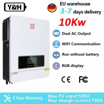 Y&H 6,2 кВт 10,2 кВт гибридный солнечный инвертор 48 В гибридный инвертор Ongrid полный синус 230 В MAX 160A зарядный контроллер Mppt