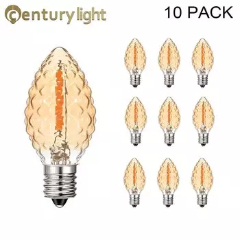 Янтарная светодиодная лампочка C7 E12 0,5Вт