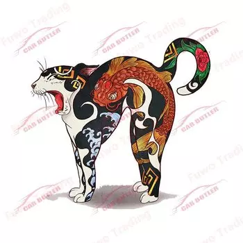 Японская автомобильная наклейка самурая кошка Neko наклейка «Котенок» простая модная фургон окно мотоцикл бампер багажник ноутбук Декор водонепроницаемый