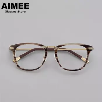 Японская дизайнерская оправа для очков из чистого титана, Мужские квадратные оптические очки по рецепту, женские ацетатные очки с Anti Blue светильник