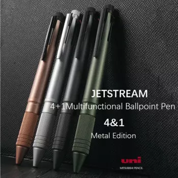 Японская многофункциональная шариковая ручка 4 + 1 Jetstream низкий центр тяжести металлическая ручка Бизнес Офис роскошная ручка