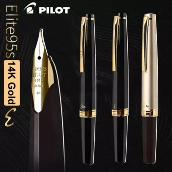Японская Ручка перьевая PILOT с золотым наконечником 14 к, 95s, Elite, 95, годовщина, с гравировкой, карманный дизайн, портативная золотая ручка, высококачественные Канцтовары