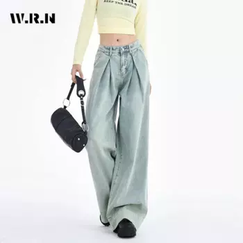 Японские мешковатые джинсовые брюки Y2K в стиле 1920-х годов, Женские винтажные повседневные брюки, женские джинсы в стиле ретро с высокой талией
