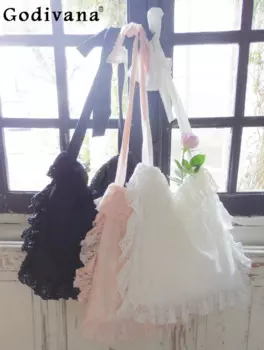 Японский милый Многофункциональный Кружевной Белый рюкзак принцессы, женская сумка-тоут, женские сумки на плечо, школьные сумки