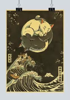 Японский постер "Женщина кричит на кошку" lanxihaibao