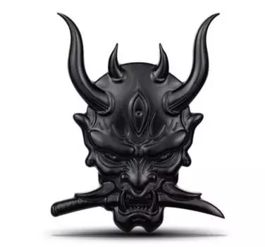 Японский самурай призрак воин Праджня автомобиль авто эмблема наклейка убийца 3D металлический черный значок металлический мотоцикл индивидуальный стиль