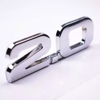 YAQUICKA металлический серебристый 3D 2,0 2,0T эмблема заднего багажника автомобиля наклейка для BMW Audi Ford Toyota Volkswagen и т. д. автостайлинг