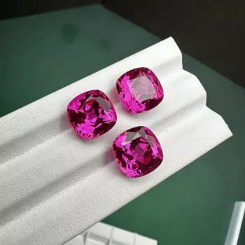 Ярко-розовый драгоценный камень ручной работы с сапфиром для изготовления ювелирных изделий своими руками, 12x12 мм