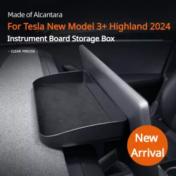 Ящик для хранения приборной панели для Tesla, новая модель 3+ Highland 2024, замшевая алькантара, приборная панель за экраном, украшение ящика для хранения