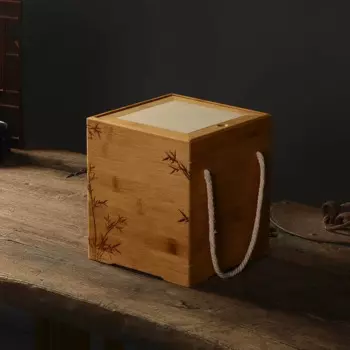 Ящик для хранения с мягкой подкладкой, пододеяльник с насосом, Подарочная коробка, органайзер для макияжа, шкатулка для драгоценностей, бамбук, 18x18x20 см