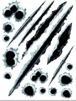 YawlooC 1 шт. Смешные автомобильные наклейки 3D пуля стайлинга машин, царапина на мотоцикле реалистичный следы от пуль, Водонепроницаемый наклейки для автомобиля