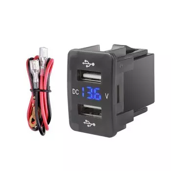 YC-A80 Dual 4.2A USB Автомобильное зарядное устройство 12 В-24 В 36X24 мм с вольтметром 60 см Провод Автомобильные аксессуары для XIAOMI HUAWEI IPHONE Special Honda