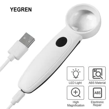 YEGREN 40X Ручная лупа с подсветкой