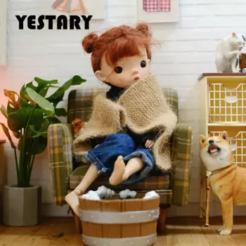 YESTARY 1/6 Bjd кукольная мебель Obitsu 11 игрушек клетчатый диван кукла аксессуары игрушки модный мини кукольный домик мебель льняной одиночный диван