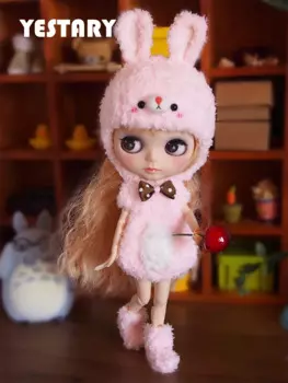 YESTARY BJD Кукла Одежда Кролик плюшевый 3 шт./комплект для Qbaby Blythe OB11 кукла аксессуары Одежда овечка медведь шляпа для Blythe Одежда