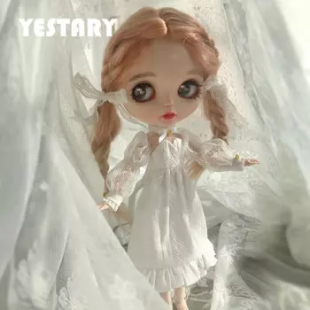 YESTARY Blythe Одежда DIY Материал Пакет BJD аксессуары для кукол одежда Ob24 ретро маленькое белое платье куклы Одежда DIY игрушки для девочек