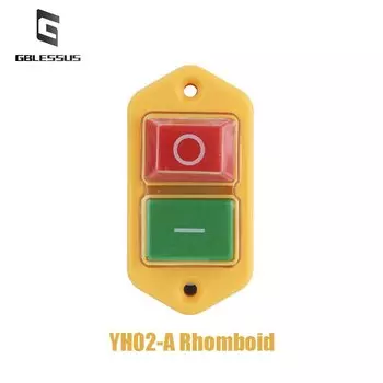 YH02-A Diamond/Rhomboid AC220V, Электромагнитная кнопка пуска, аксессуары для станков, IP55, водонепроницаемый, магнитный, 28A