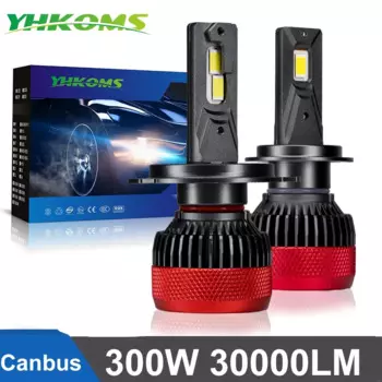 YHKOMS Canbus H4 H7 LED 200 Вт 30000LM Автомобильный фонарь H1 H8 H9 H11 9005 HB3 9006 HB4 9012 Авто фары Противотуманные фары Turbo LED 6000K 12V 24V