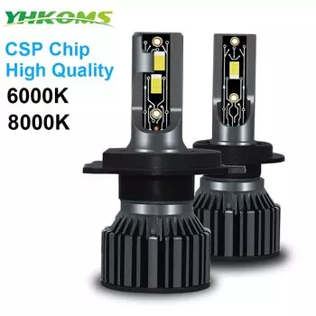 YHKOMS H4 H7 LED 20000LM CSP Автомобильная фара H1 H8 H9 H11 Светодиодная лампа H3 9005 9006 880 881 5202 9004 9007 H13 Автоматическое противотуманное освещение 12 В