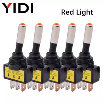 YIDI Автомобильный тумблер с подсветкой 5/10 шт. ASW-15D 12 мм