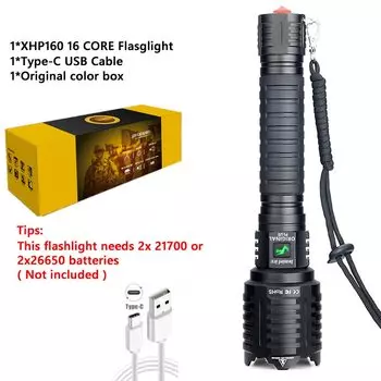 Yifanao USB перезаряжаемый тактический фонарь XHP160