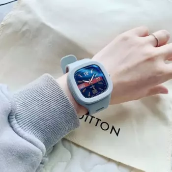 YIKAZE женские часы большие квадратные кварцевые часы женские наручные часы водостойкий силиконовый ремешок модные женские деловые часы