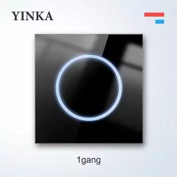 YINKA выключатели для дома, круглые, стеклянные, белые
