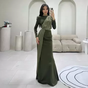 Yipeisha, высококачественное вечернее платье длиной до пола, атласное платье со стразами по индивидуальному заказу