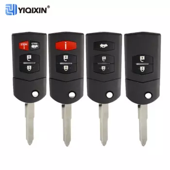 YIQIXIN 2/3/4 кнопочный автомобильный складной брелок для ключей для Mazda 2 3 5 6 CX5 CX7 CX9 RX8 M6 MX5 сменный корпус с необрезанной головкой и дистанционным управлением