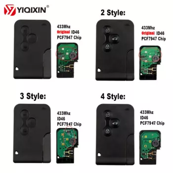 YIQIXIN 3 кнопки смарт-ключ-карта 433 МГц ID46 PCF7926 PCF7947 чип для Renault Megane 2 3 Scenic Grand 2003-2008 пульт дистанционного управления автомобильный ключ