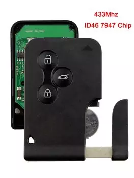 YIQIXIN 433 МГц умный автомобильный ключ управления для Renault Clio Logan Megane 2 3 Scenic ID46 PCF7947 чип-вставка 2 кнопки дистанционный брелок для карты