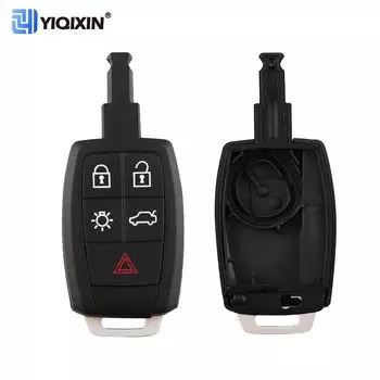 YIQIXIN 5-кнопочный чехол для дистанционного ключа автомобиля, чехол-брелок для Volvo V70 S60 V40 V50 C30 C70 XC90 2008-2011, сменная вставка, лезвие