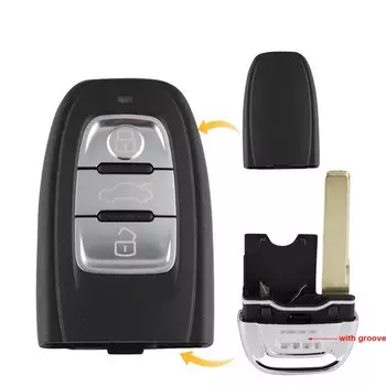 YIQIXIN для Audi A3 A4 A5 A4L Quattro Q5 Q7 A6 A8 S8 Q3 3/4 кнопочный чехол для автомобильного ключа сменный Корпус брелок HU66 необработанное лезвие