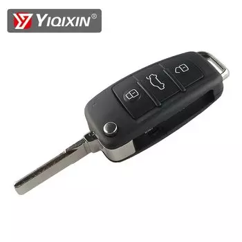 YIQIXIN для Audi Q7 B7 Q3 A3 TT A2 A8 A6 A6L A4 S5 C5 C6 B6 Сменный корпус дистанционного ключа автомобиля 3-кнопочный складной чехол для ключа автомобиля